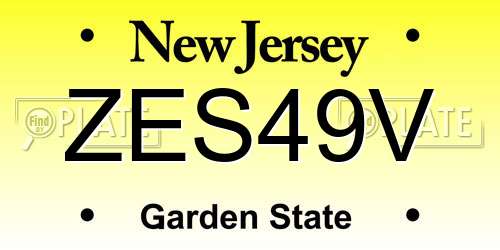 ZES49V New Jersey License Plate