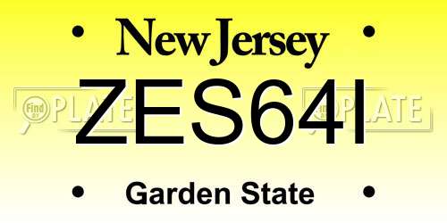 ZES64I New Jersey License Plate