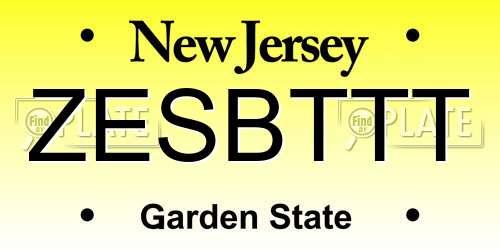 ZESBTTT New Jersey License Plate