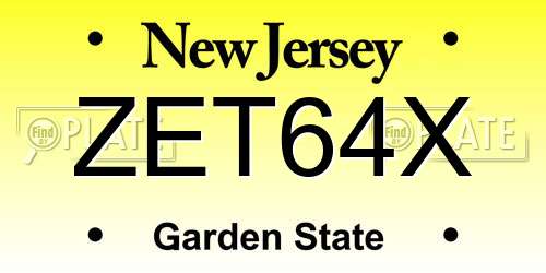 ZET64X New Jersey License Plate