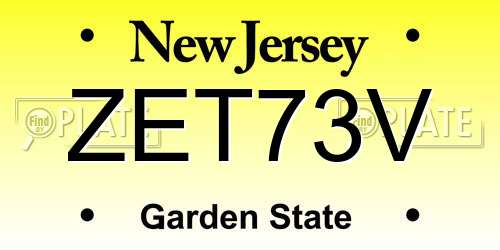 ZET73V New Jersey License Plate