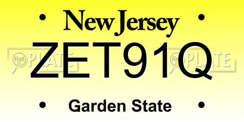 ZET91Q New Jersey License Plate