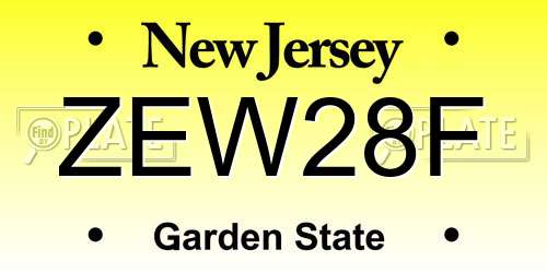 ZEW28F New Jersey License Plate