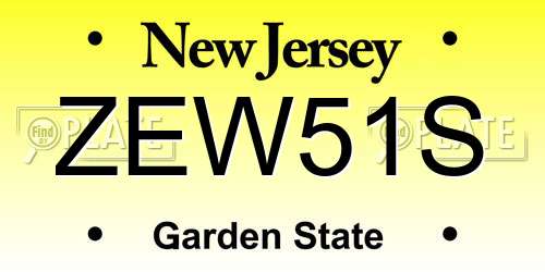 ZEW51S New Jersey License Plate