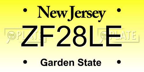 ZF28LE New Jersey License Plate