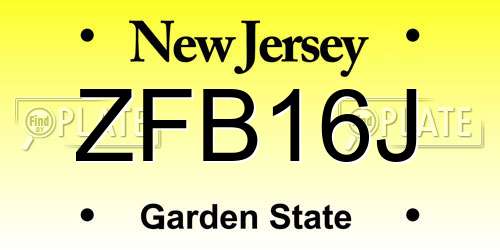 ZFB16J New Jersey License Plate