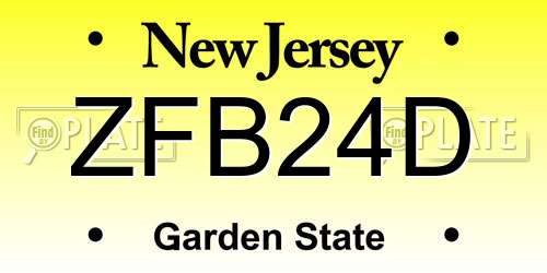 ZFB24D New Jersey License Plate