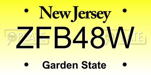 ZFB48W New Jersey License Plate