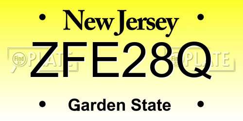 ZFE28Q New Jersey License Plate