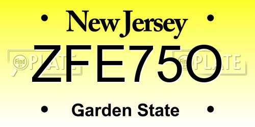 ZFE75O New Jersey License Plate