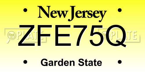 ZFE75Q New Jersey License Plate