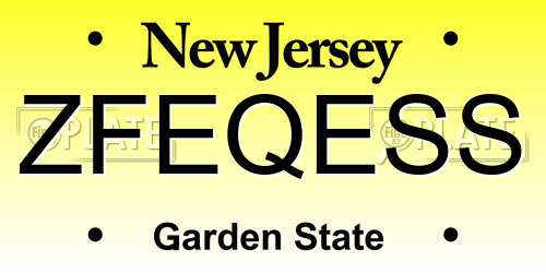 ZFEQESS New Jersey License Plate