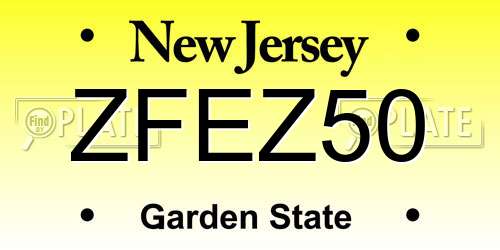 ZFEZ50 New Jersey License Plate