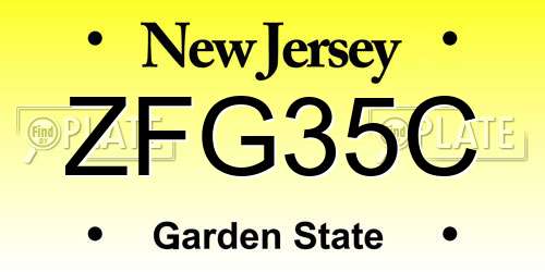 ZFG35C New Jersey License Plate
