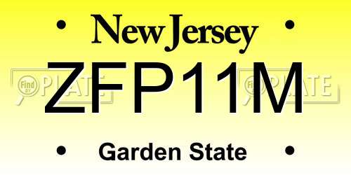 ZFP11M New Jersey License Plate