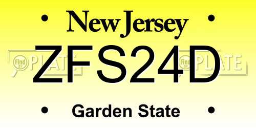 ZFS24D New Jersey License Plate