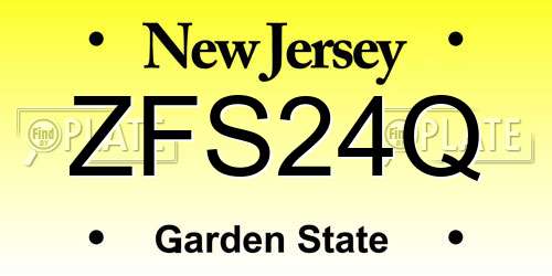 ZFS24Q New Jersey License Plate