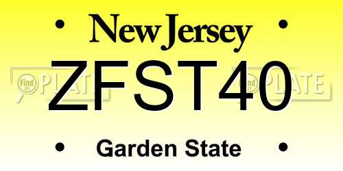 ZFST40 New Jersey License Plate