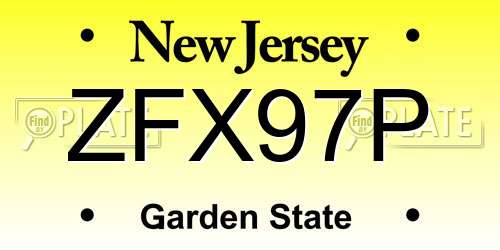 ZFX97P New Jersey License Plate