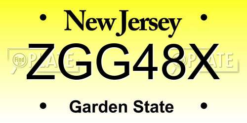 ZGG48X New Jersey License Plate