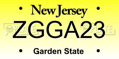 ZGGA23 New Jersey License Plate
