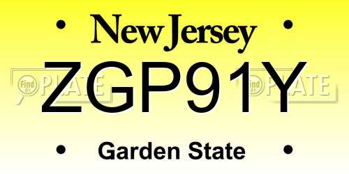 ZGP91Y New Jersey License Plate