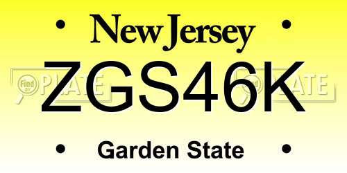 ZGS46K New Jersey License Plate