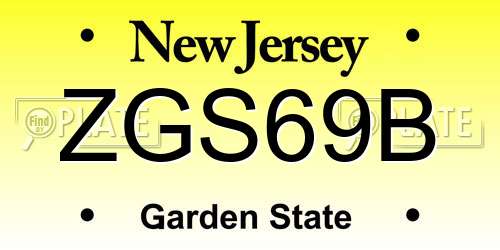 ZGS69B New Jersey License Plate