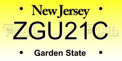 ZGU21C New Jersey License Plate