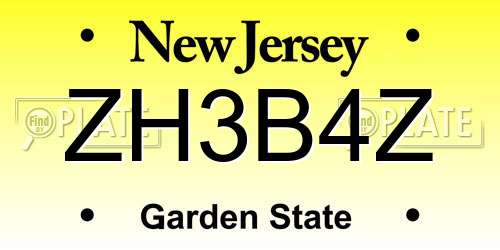 ZH3B4Z New Jersey License Plate