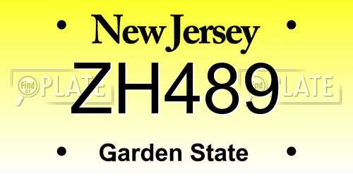 ZH489 New Jersey License Plate