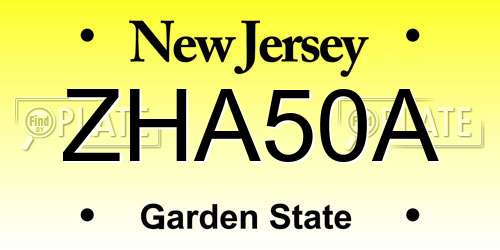 ZHA50A New Jersey License Plate