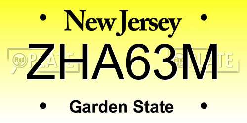 ZHA63M New Jersey License Plate