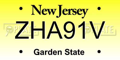 ZHA91V New Jersey License Plate