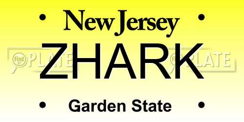 ZHARK New Jersey License Plate