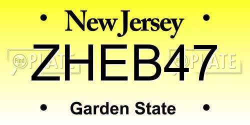 ZHEB47 New Jersey License Plate