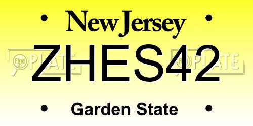 ZHES42 New Jersey License Plate