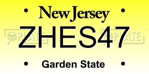 ZHES47 New Jersey License Plate