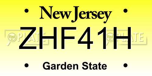 ZHF41H New Jersey License Plate