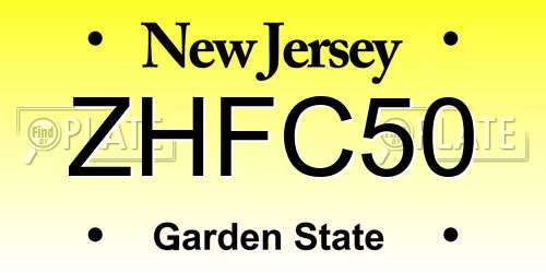 ZHFC50 New Jersey License Plate