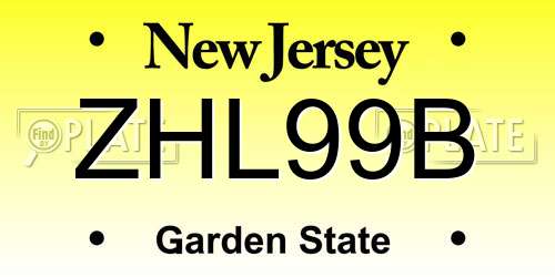 ZHL99B New Jersey License Plate