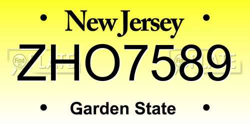 ZHO7589 New Jersey License Plate