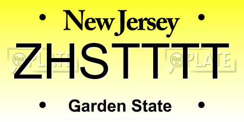 ZHSTTTT New Jersey License Plate