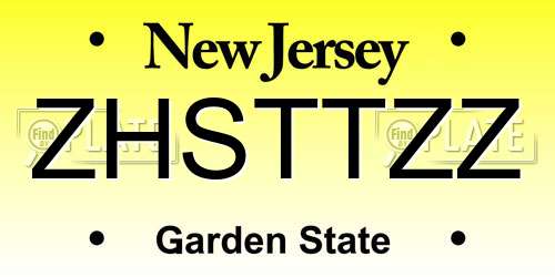 ZHSTTZZ New Jersey License Plate