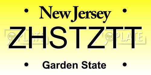 ZHSTZTT New Jersey License Plate