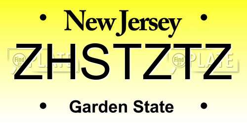 ZHSTZTZ New Jersey License Plate