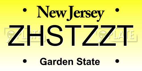 ZHSTZZT New Jersey License Plate