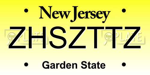 ZHSZTTZ New Jersey License Plate