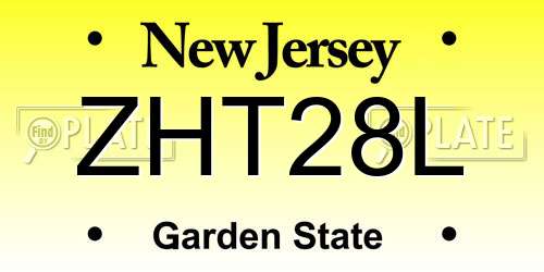 ZHT28L New Jersey License Plate