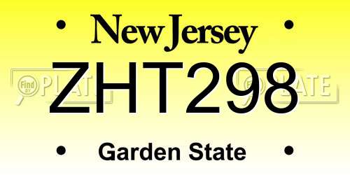 ZHT298 New Jersey License Plate